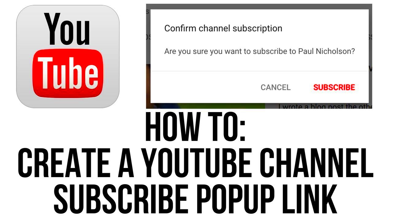 How To Link To A Youtube Subscribe Popup Box On Your Channel Homepage 