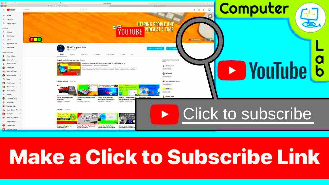 Create a Subscribe Link on your Youtube Channel  YouTube