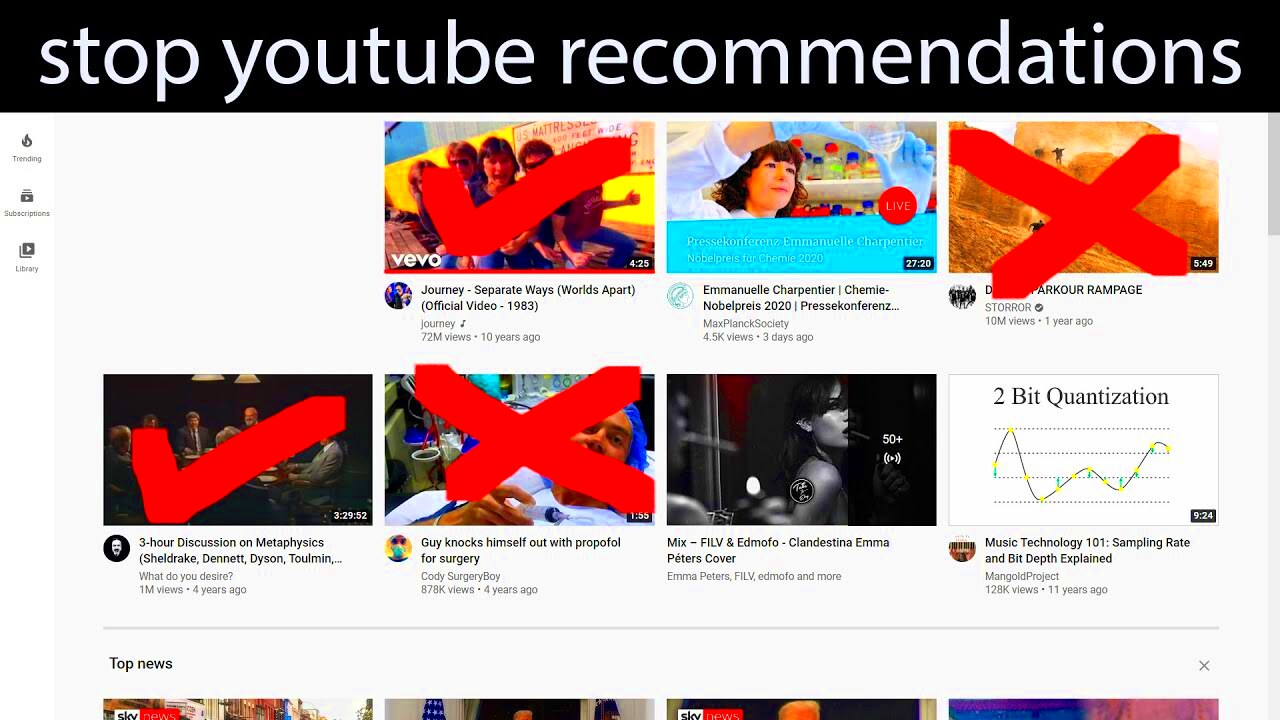 how to stop YouTube recommendations  YouTube