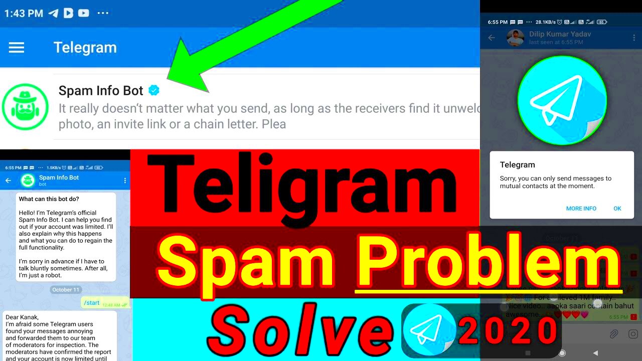 Telegram Spam Problem Solve 2020  telegram Spam unlock  By Kanak Hira 