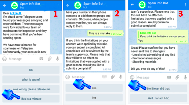 Telegram spam