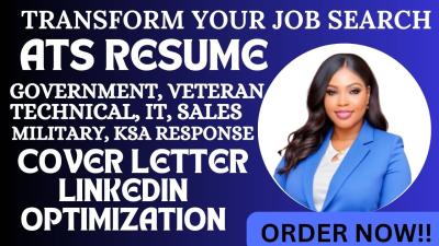 I Will Write Federal, Military, Government, Veteran, Tech Resume and KSAs Responses