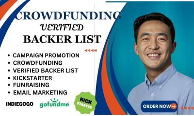 I Will Generate Verified Backers List with Targeted Outreach for Kickstarter and Indiegogo