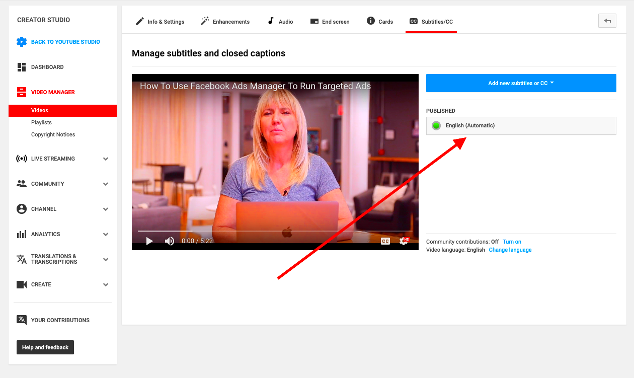 How to download closed captions from youtube  llcgre