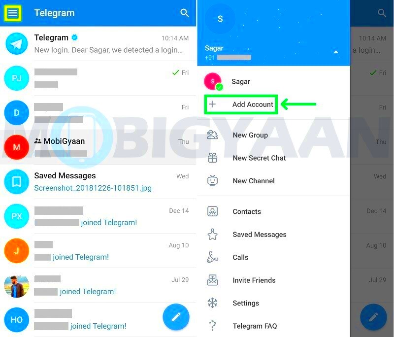 How to use multiple accounts in Telegram on your smartphone Android Guide