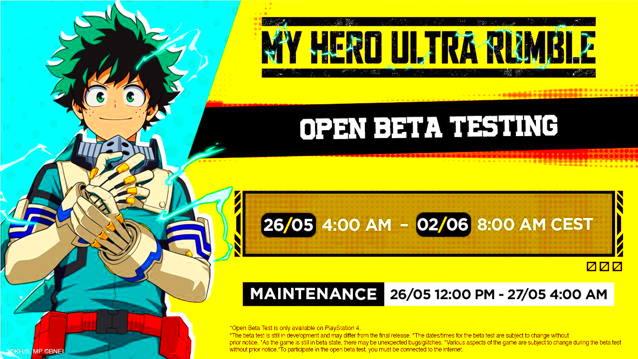 The Open Beta Test for My Hero Ultra Rumble is available  Bandai 