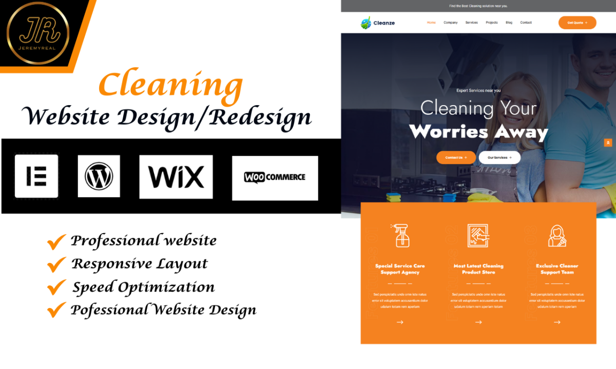 Design a Cleaning Service Website for House & Office Cleaning with Booking System