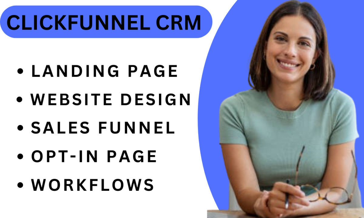 I will set up ClickFunnel landing page, ClickFunnel sales funnel, HubSpot CRM