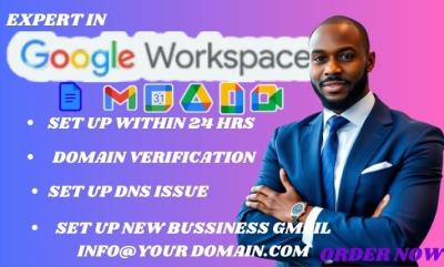 I Will Fix and Set Up Google Workspace, Business Domain Emails, Gmail, G Suite, Migration