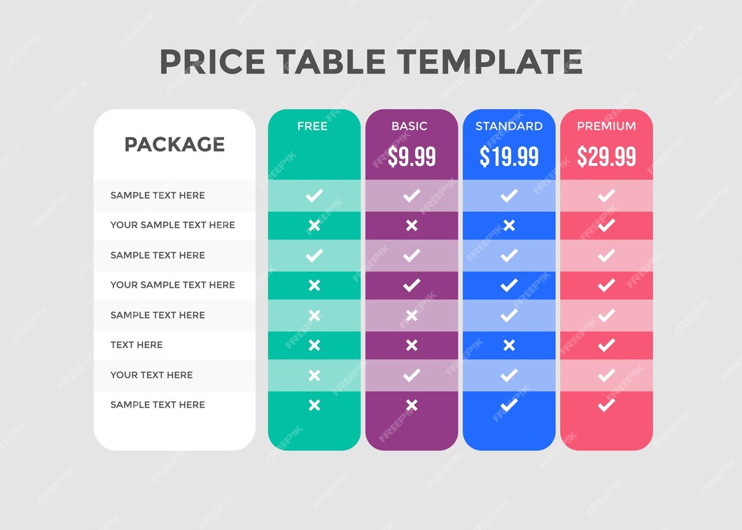 Premium Vector  Subscription Package Pricing Comparison business 