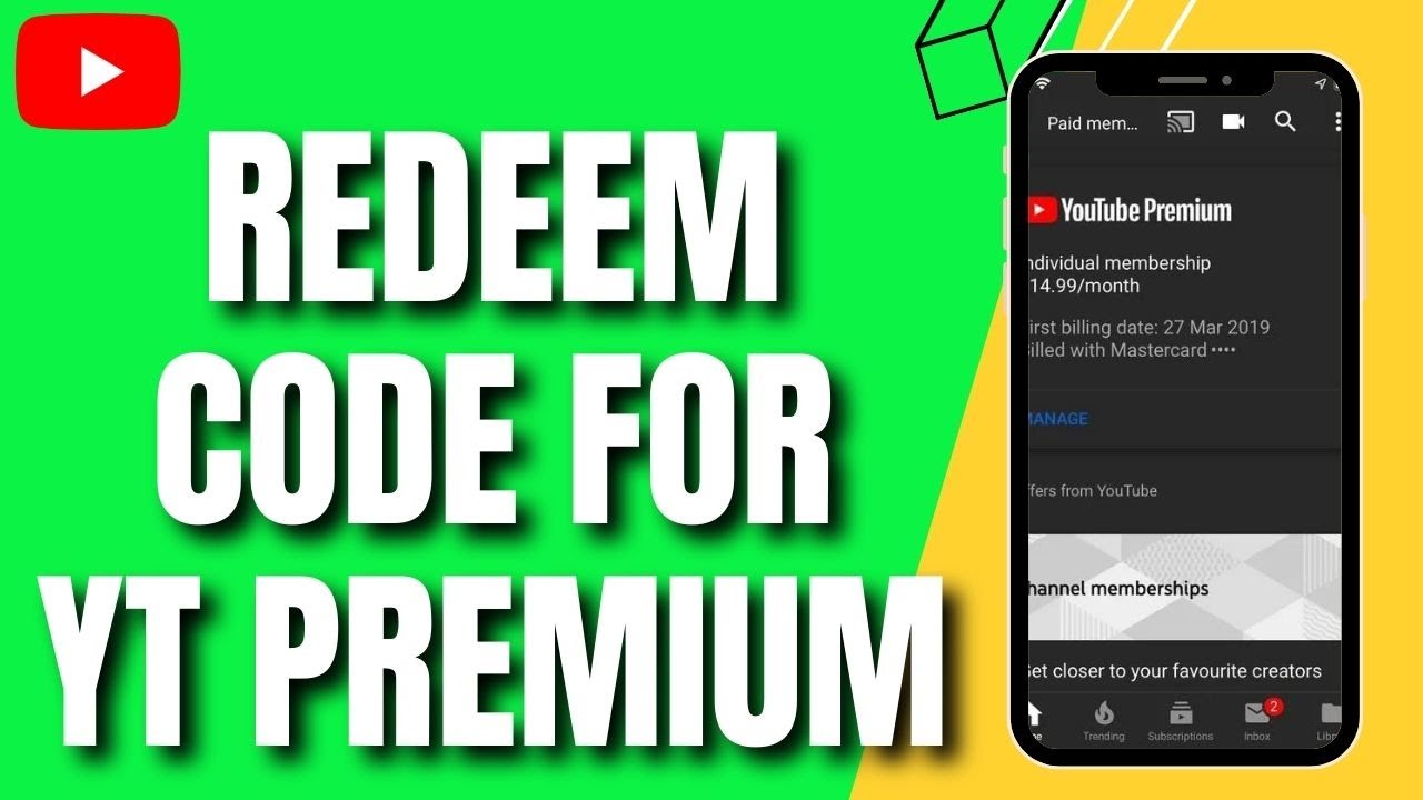 How to Redeem Code for Youtube Premium 2024  YouTube