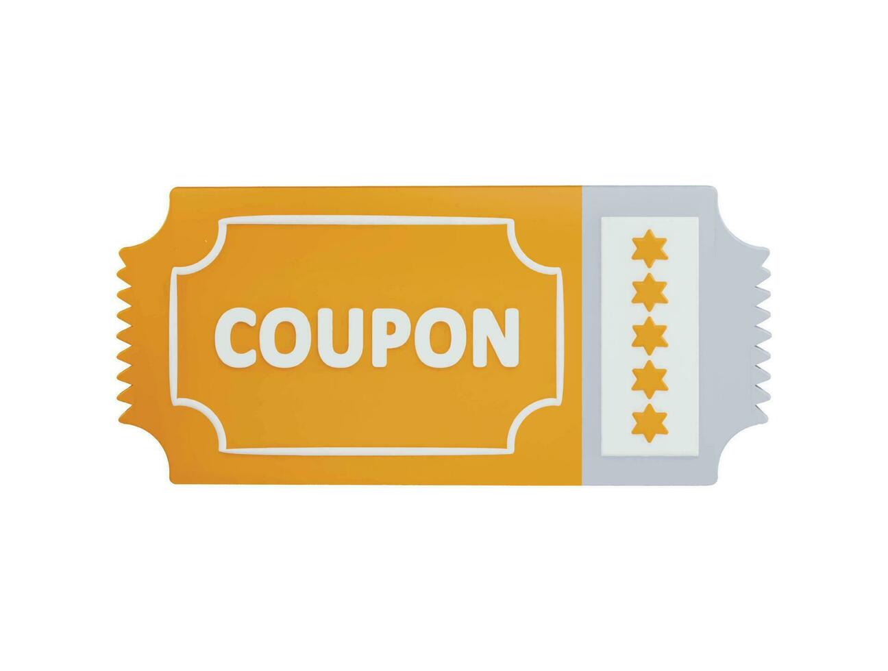 discount coupon with five stars icon 3d rendering vector illustration 