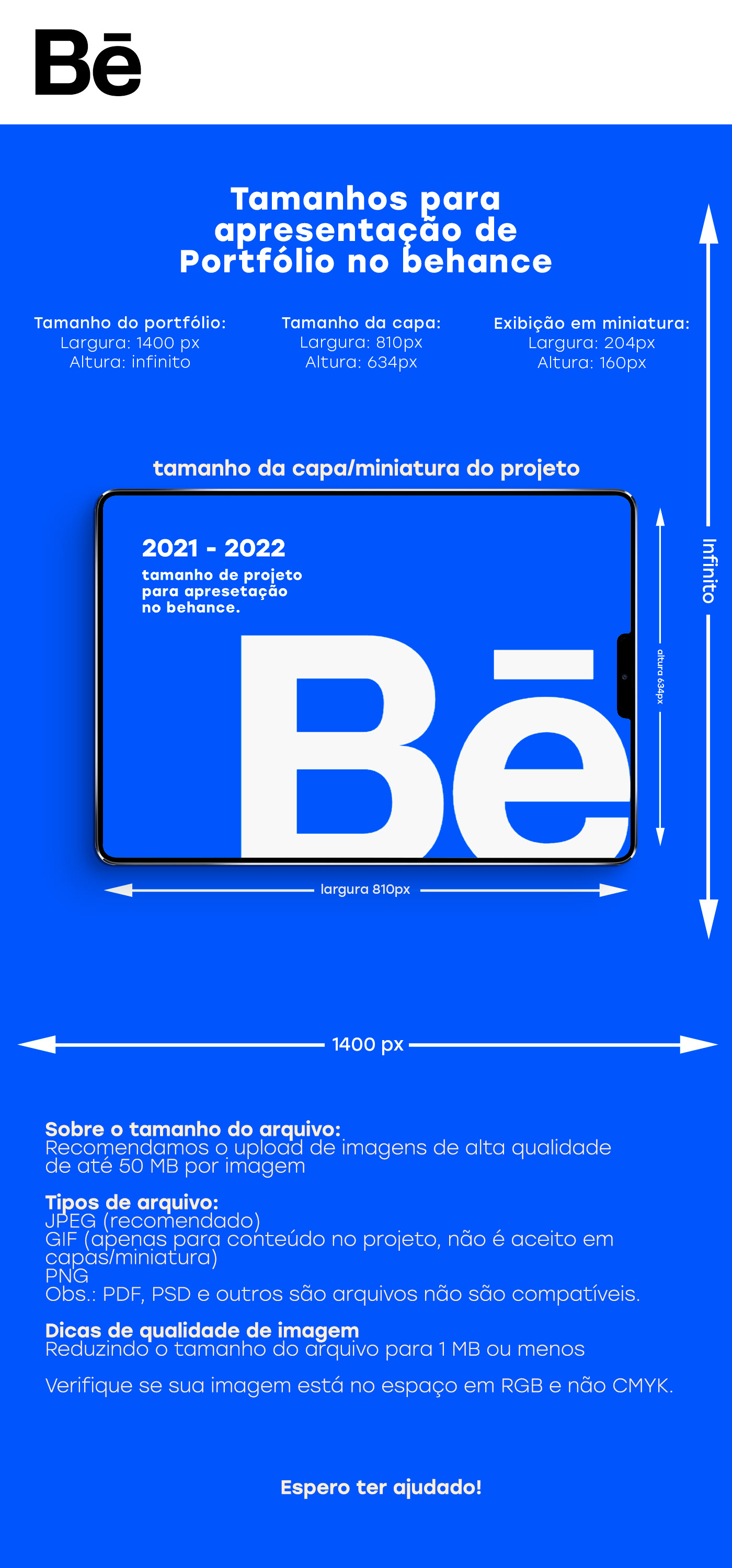 Dimenses para Portflio no Behance 2022  Behance