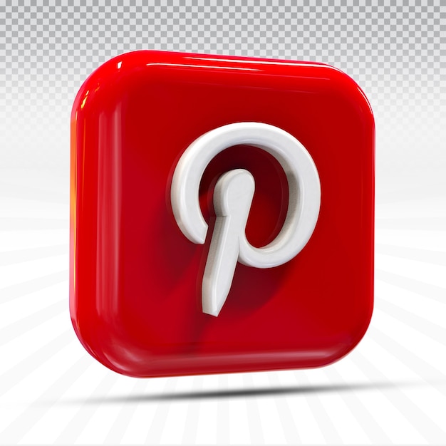 Premium PSD  Icon pinterest social media in modern style