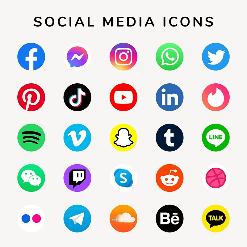 Social media icons psd set  Premium PSD  rawpixel