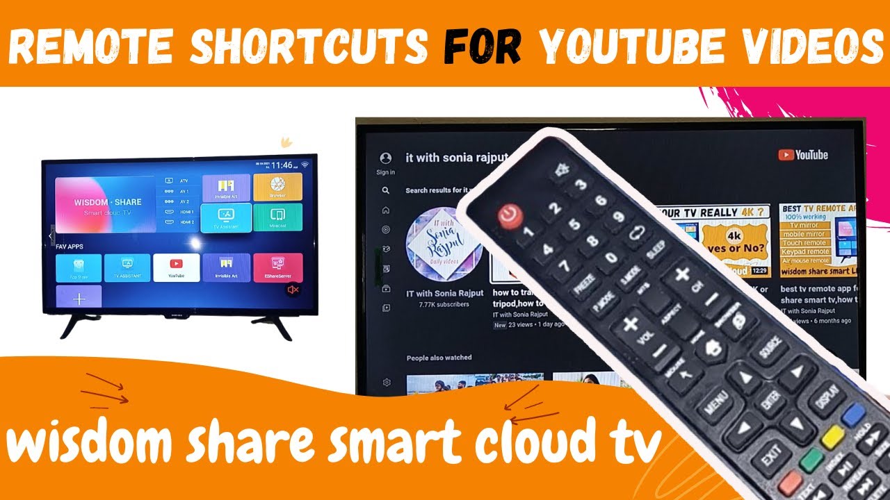 remote shortcuts to use youtube on wisdom share smart cloud tvremote 