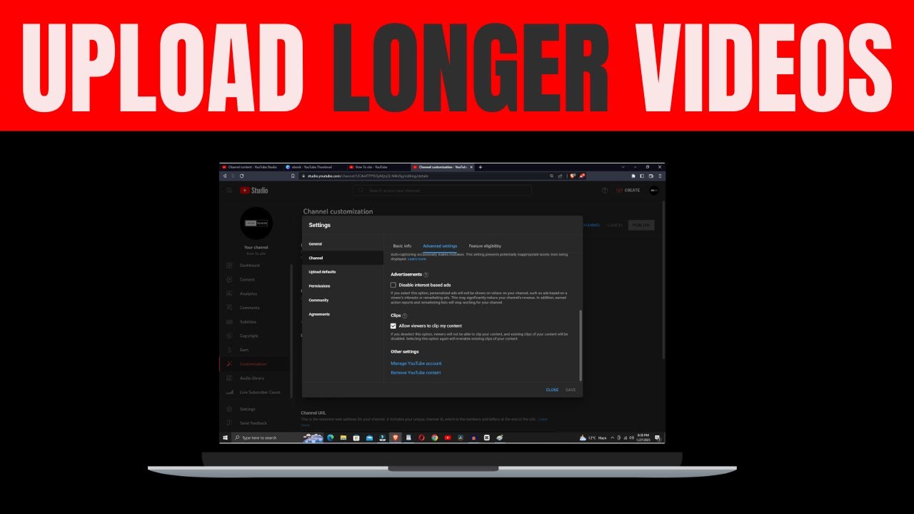 How to UPLOAD A VIDEO LONGER THAN 15 MINUTES on YouTube 2023  YouTube