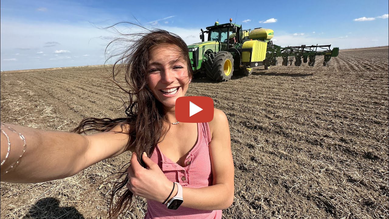 Laura Farms  Last Day of Planting Corn  Laura using John Deere 