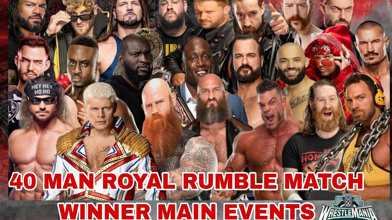 2024 ROYAL RUMBLE 40 MAN ROYAL RUMBLE MATCH ENTRYWINNER PREDATIONS 