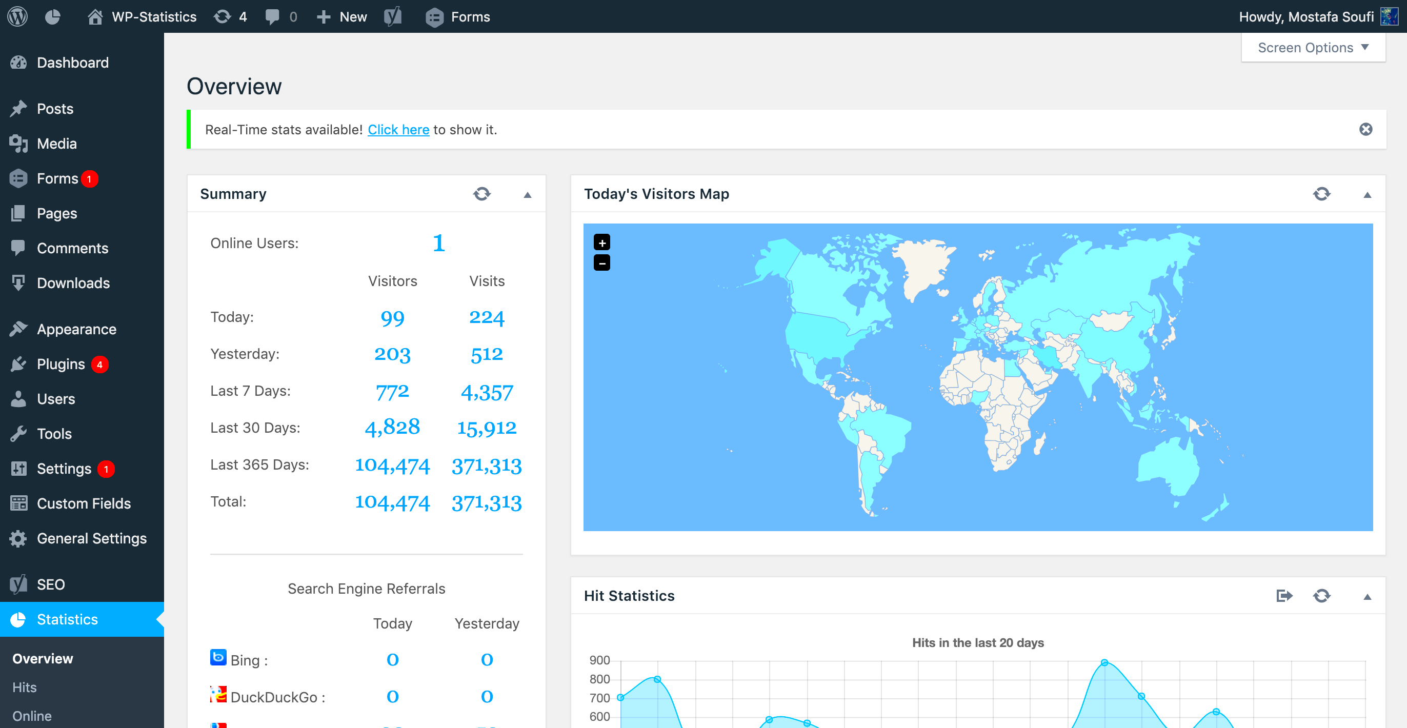 RealTime Stats  WP Statistics  WordPress Statistics Plugin