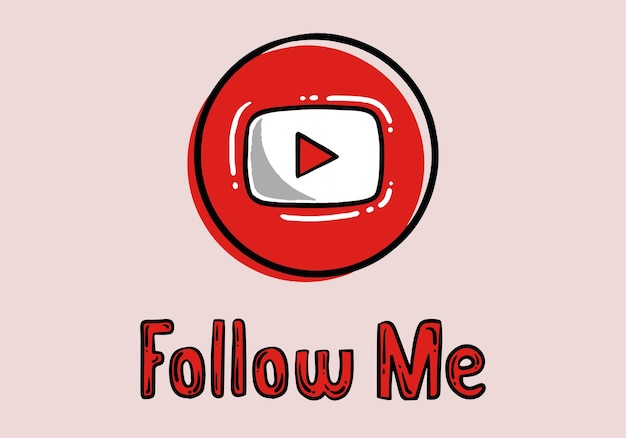 Premium Vector  Follow me youtube button for social media phone icon 