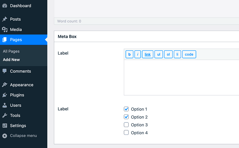 WordPress Meta Boxes for Posts and Terms and Options Pages