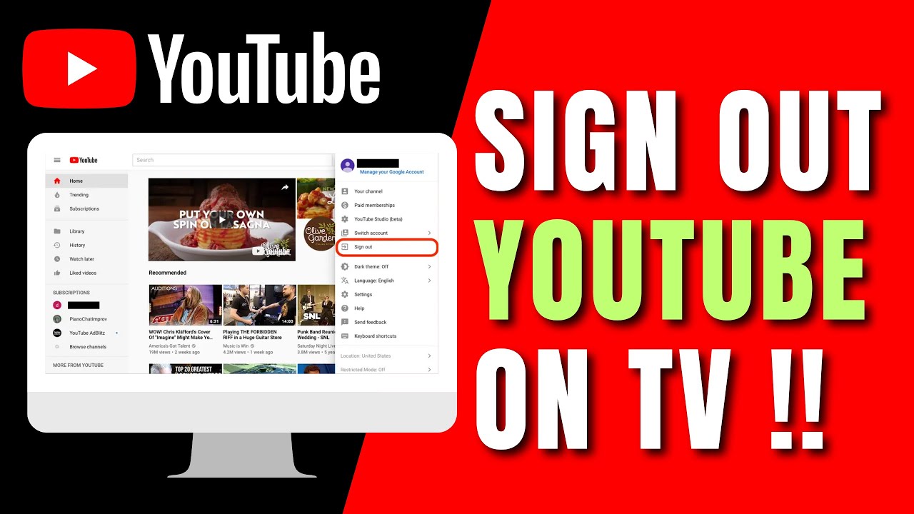 How to Sign Out YouTube on TV   YouTube