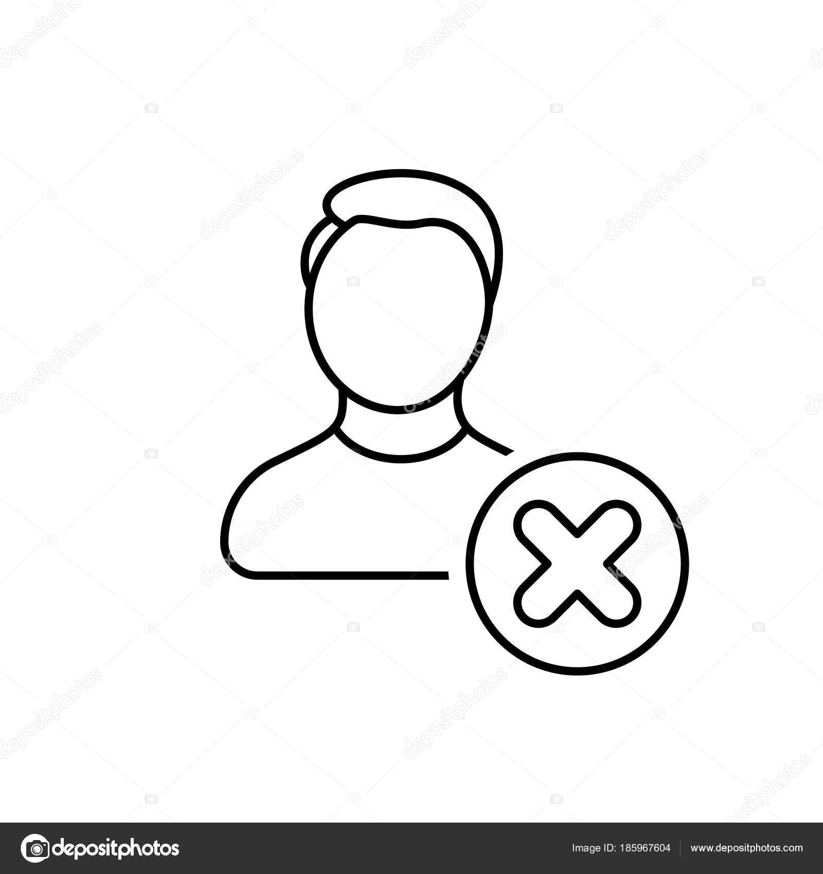 Account close delete man profile remove user icon Stock Vector 