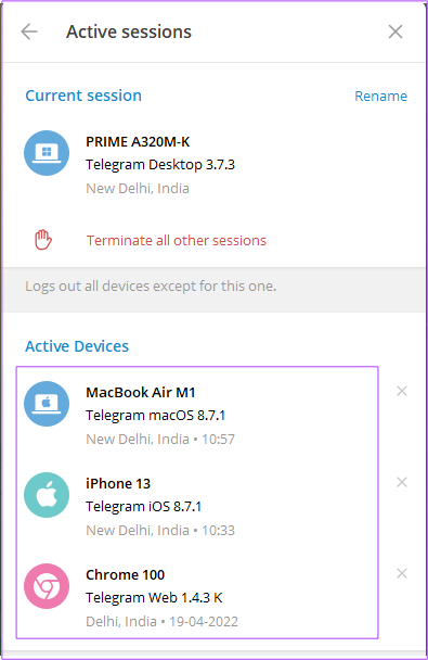 How to Log Out Devices From Telegram Account  Guiding Tech