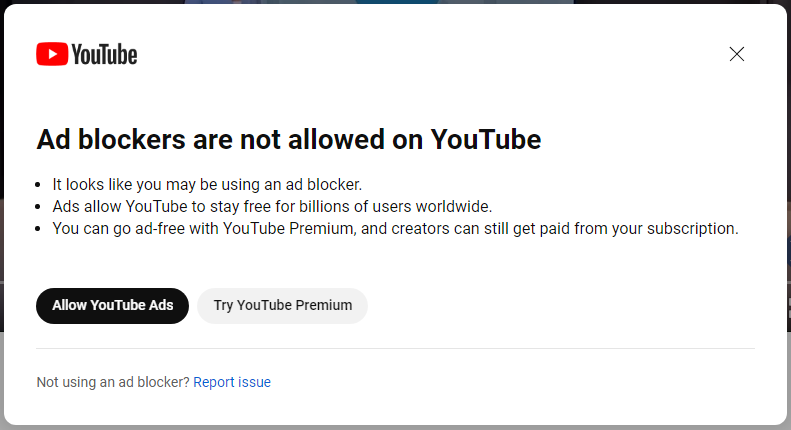 Google confirms it is testing a YouTube ad blocker ban Time to get 