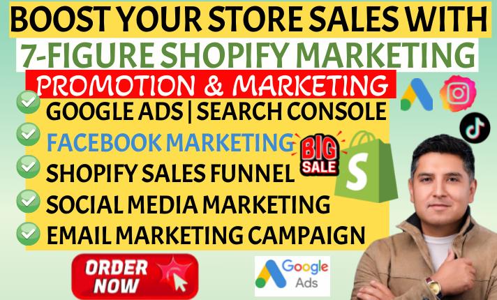 I Will Boost Shopify Sales with TikTok Marketing, Shopify Marketing, Facebook Ads, and TikTok Ads