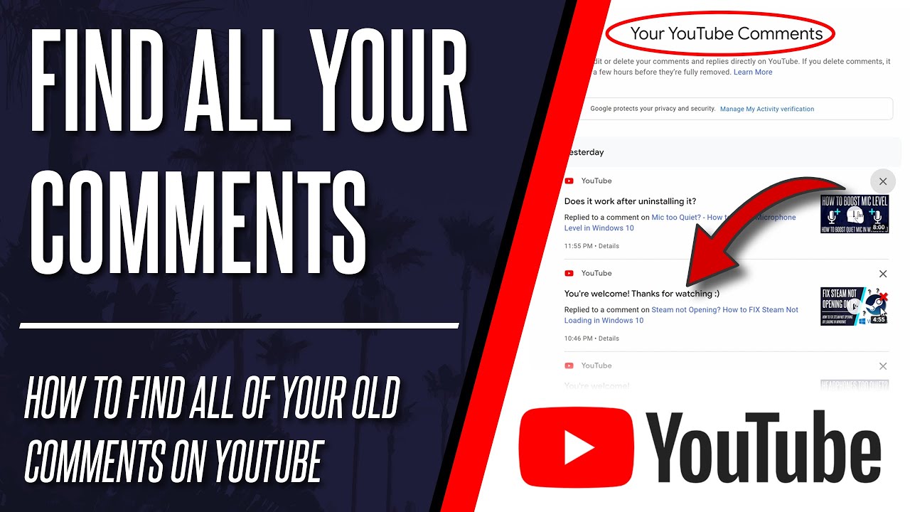 How to Find All Your Comments on YouTube View Comment History  YouTube