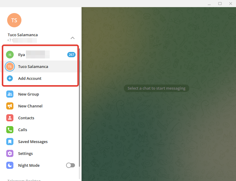 How can you have multiple Telegram accounts on a single device