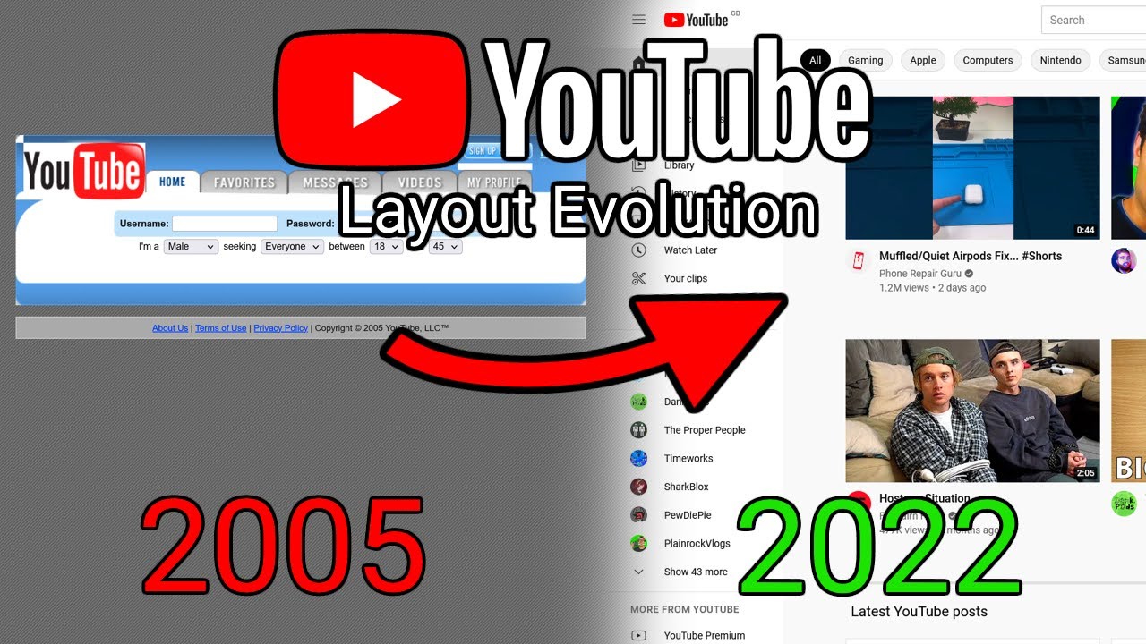 The Evolution Of The YouTube Layout 20052022  JooTube