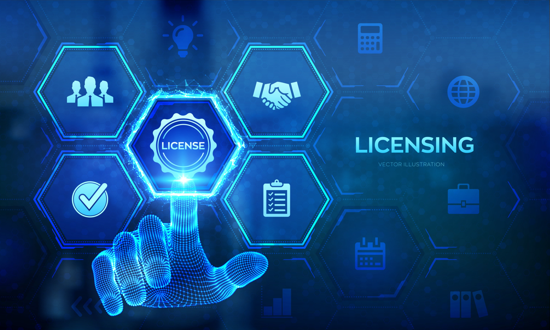 Licensing License agreement concept Copyright protection law license 