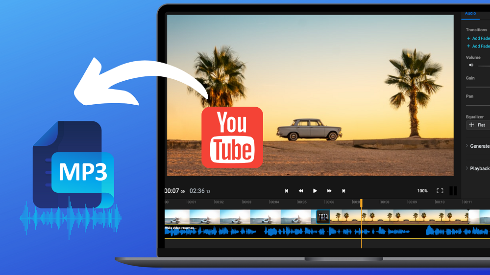 Extract audio from YouTube video  Easy way to extract  Flixier