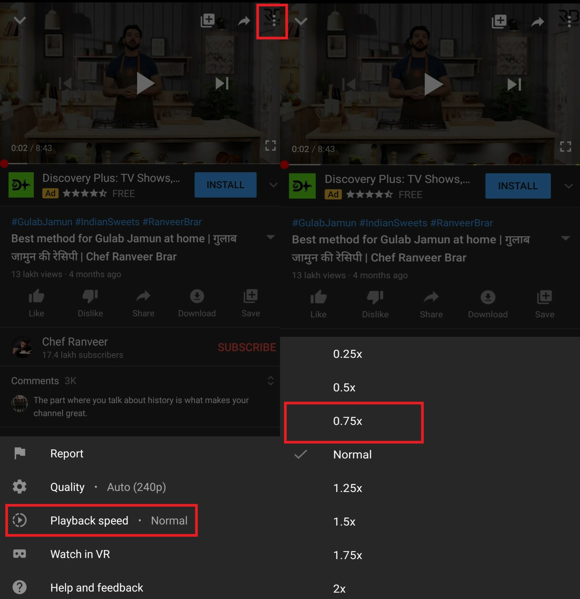 How to Control Playback Speed on YouTube Android and iOS App