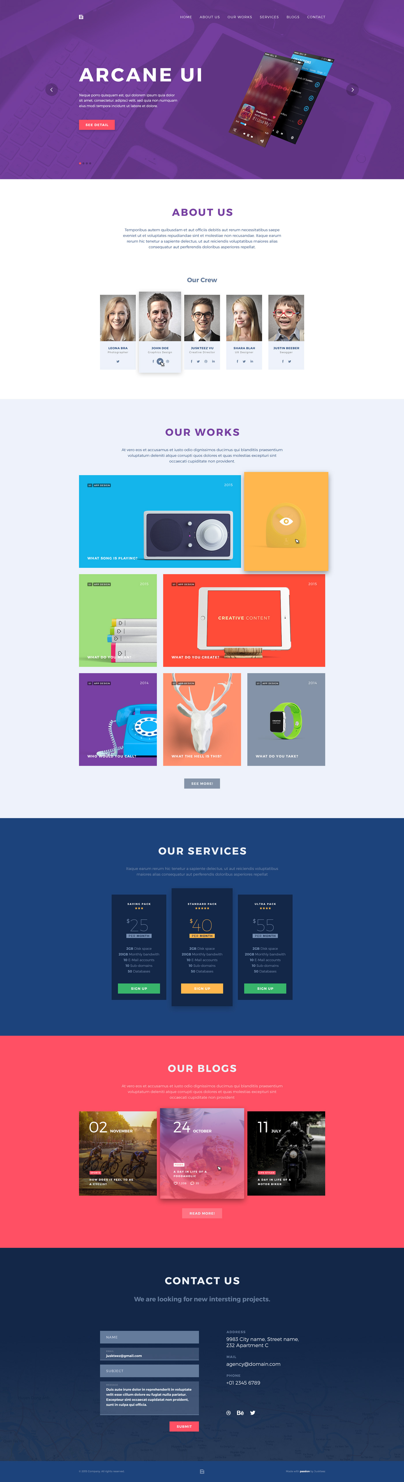 Brench  One Page Portfolio FREE PSD Template 1  Images  Behance