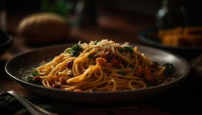 Fresh Linguini with Prawns and Parmesan Cheese – Free Stock Photo for Download