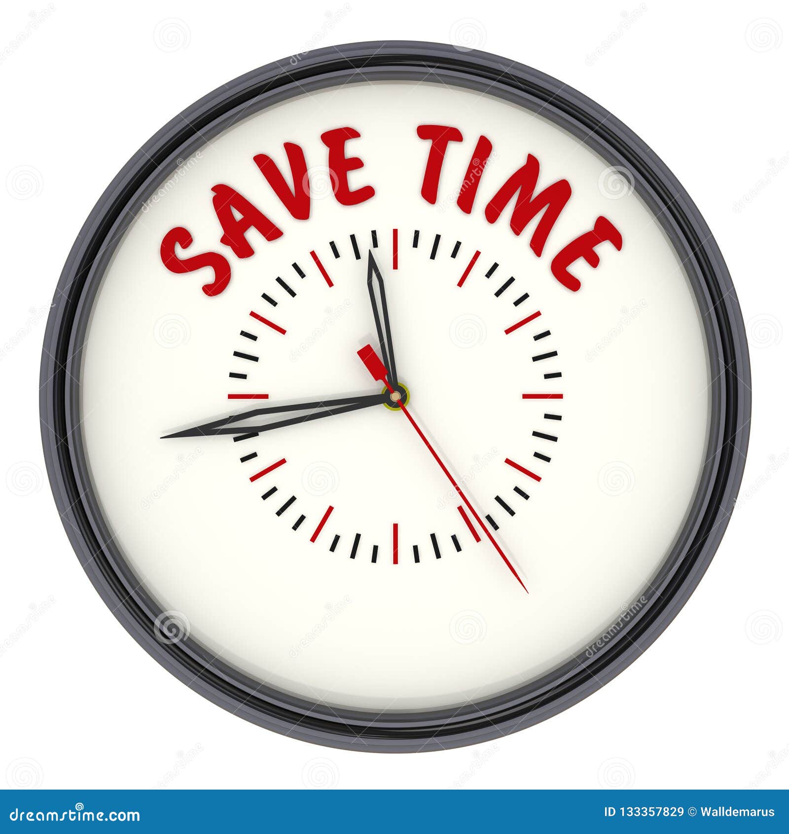 Save time Clock with text stock illustration Illustration of object 