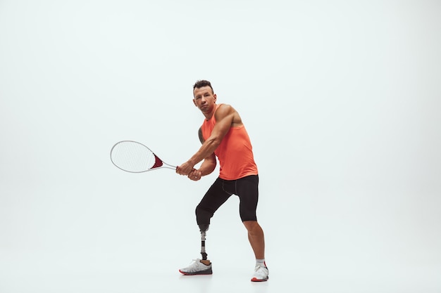 Disabled Tennis Player on White Background – Free Stock Photo for Download