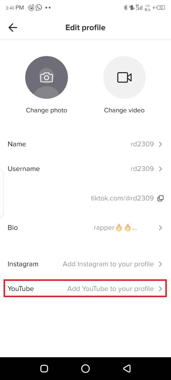 How To Add Your YouTube Channel Or Instagram To TikTok Account