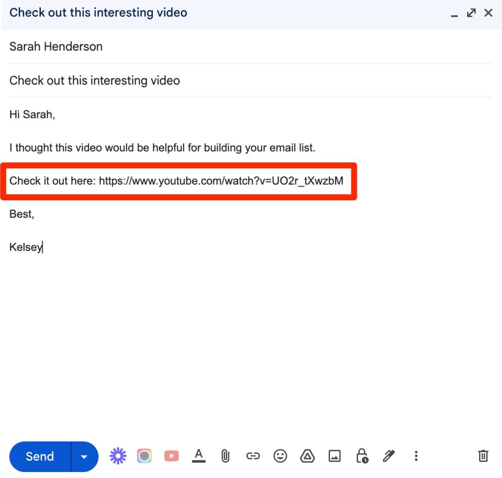 How to embed a YouTube video in an email stepbystep guide 