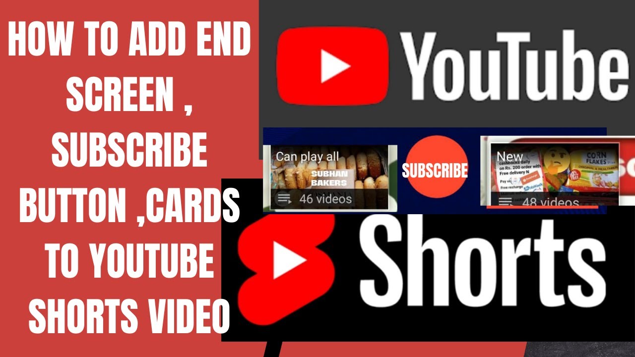 End screen subscribe button to youtube shortshow to add end screen 