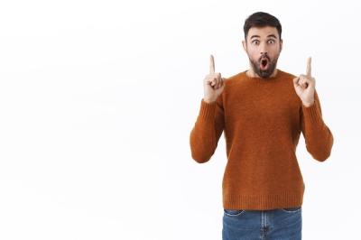 Shocked Bearded Man Gasping in Disbelief – Free Stock Photo for Download