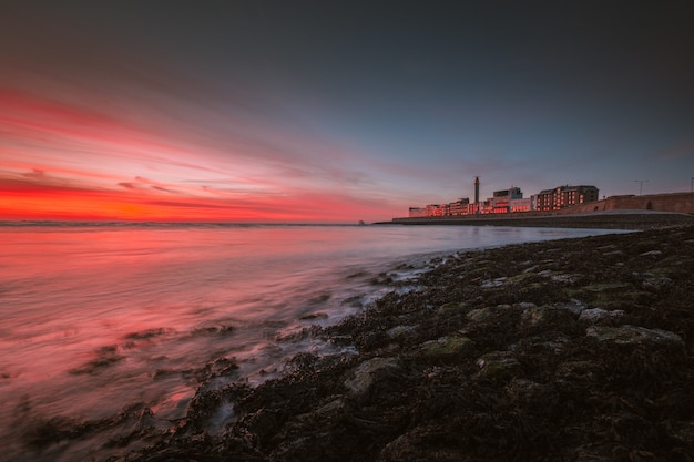 Stunning Seascape with Colorful Sky in Vlissingen, Netherlands – Free Download