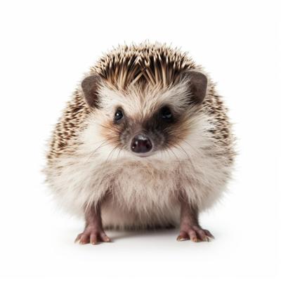 A Hedgehog with a Black Nose on a White Background – Free Download