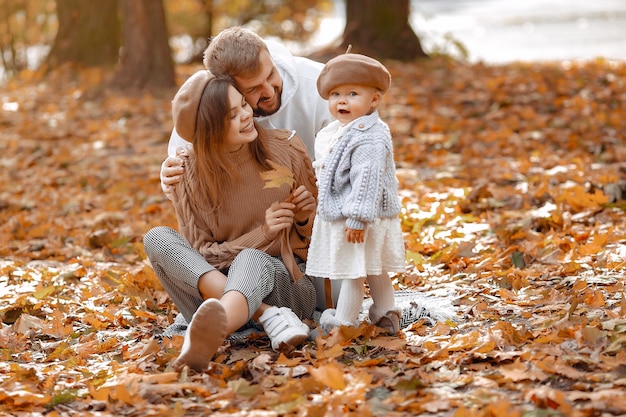 Autumn Park Family Moments with Little Daughter – Free Download