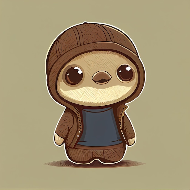 Cute Sloth Comic in Beanie and Sweater – Free Download