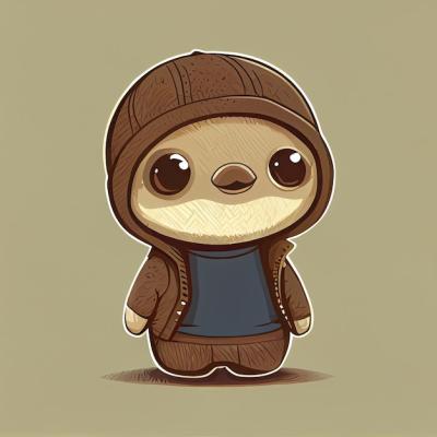 Cute Sloth Comic in Beanie and Sweater – Free Download